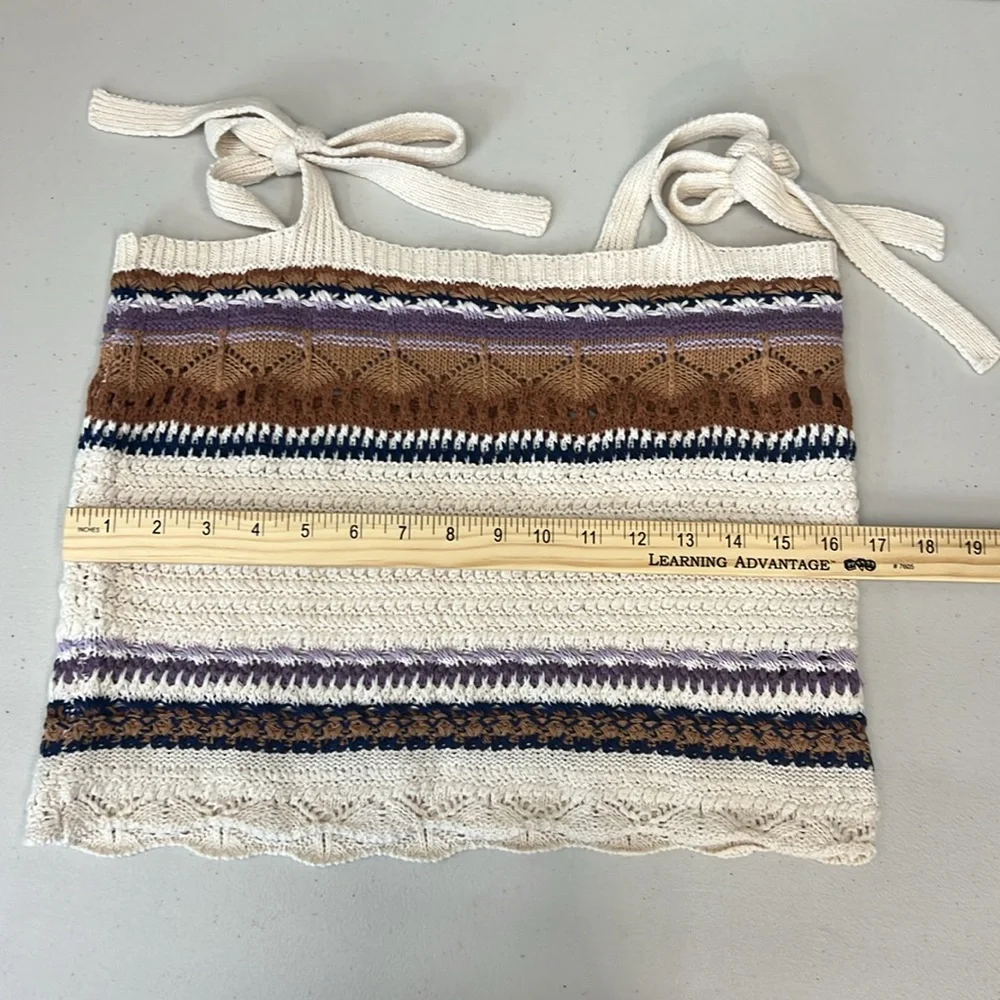 POL Crochet Knit Striped Tank Top Size L - Picture 4 of 7